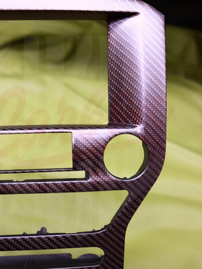 2015-2023 Mustang S550 Matte Red Reflective Carbon Fiber Navigation Bezel - by ukiecarbon.com