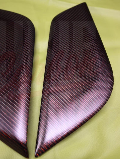 2015-2023 S550 Mustang Matte Red Carbon Fiber Knee Pads - by ukiecarbon.com