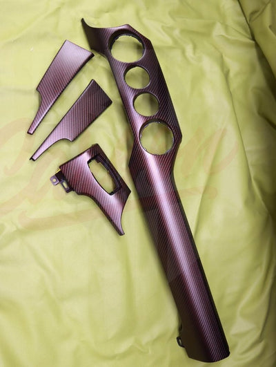 2015-2023 S550 Mustang Matte Red Reflective Carbon Fiber Dashboard Trim - by ukiecarbon.com