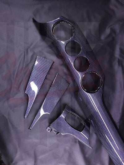 2015-2023 Mustang S550 Reflective Blue Carbon Fiber Dashboard Trim - by ukiecarbon.com