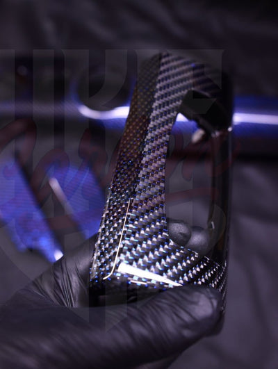 2015-2023 Mustang S550 Reflective Blue Carbon Fiber Dashboard Trim - by ukiecarbon.com