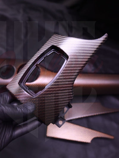 2015-2023 Mustang S550 Matte Orange Reflective Carbon Fiber Dashboard Trim - by ukiecarbon.com