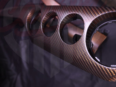 2015-2023 Mustang S550 Matte Orange Reflective Carbon Fiber Dashboard Trim - by ukiecarbon.com