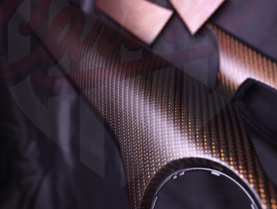 2015-2023 Mustang S550 Matte Orange Reflective Carbon Fiber Dashboard Trim - by ukiecarbon.com
