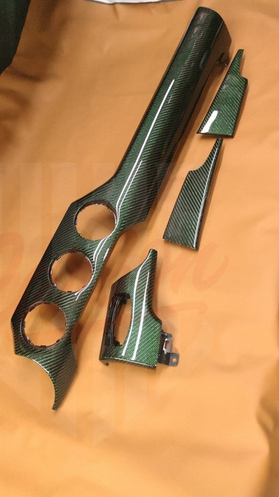 2015-2023 Mustang S550 Reflective Green Carbon Fiber Dashboard Trim - by ukiecarbon.com