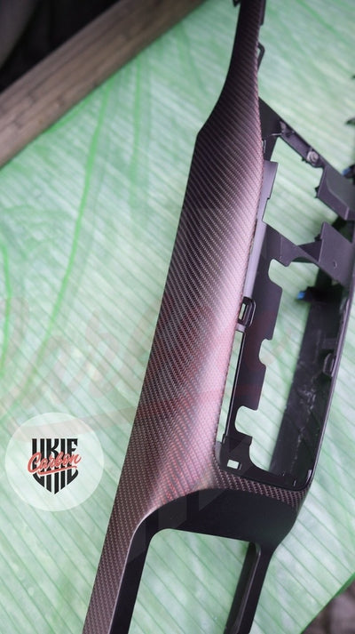 2020-2022 GT500 Matte Reflective Red Carbon Fiber Center Console Tunnel - by ukiecarbon.com