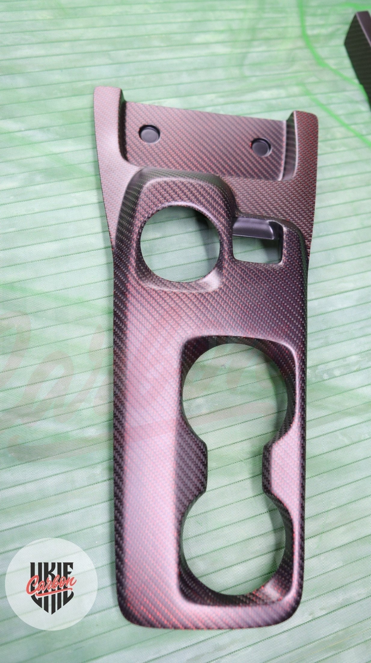 2020-2022 GT500 Matte Reflective Red Carbon Fiber Center Console