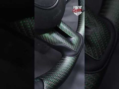 2015-2023 S550 Mustang Matte Reflective Green Carbon Fiber Steering Wheel