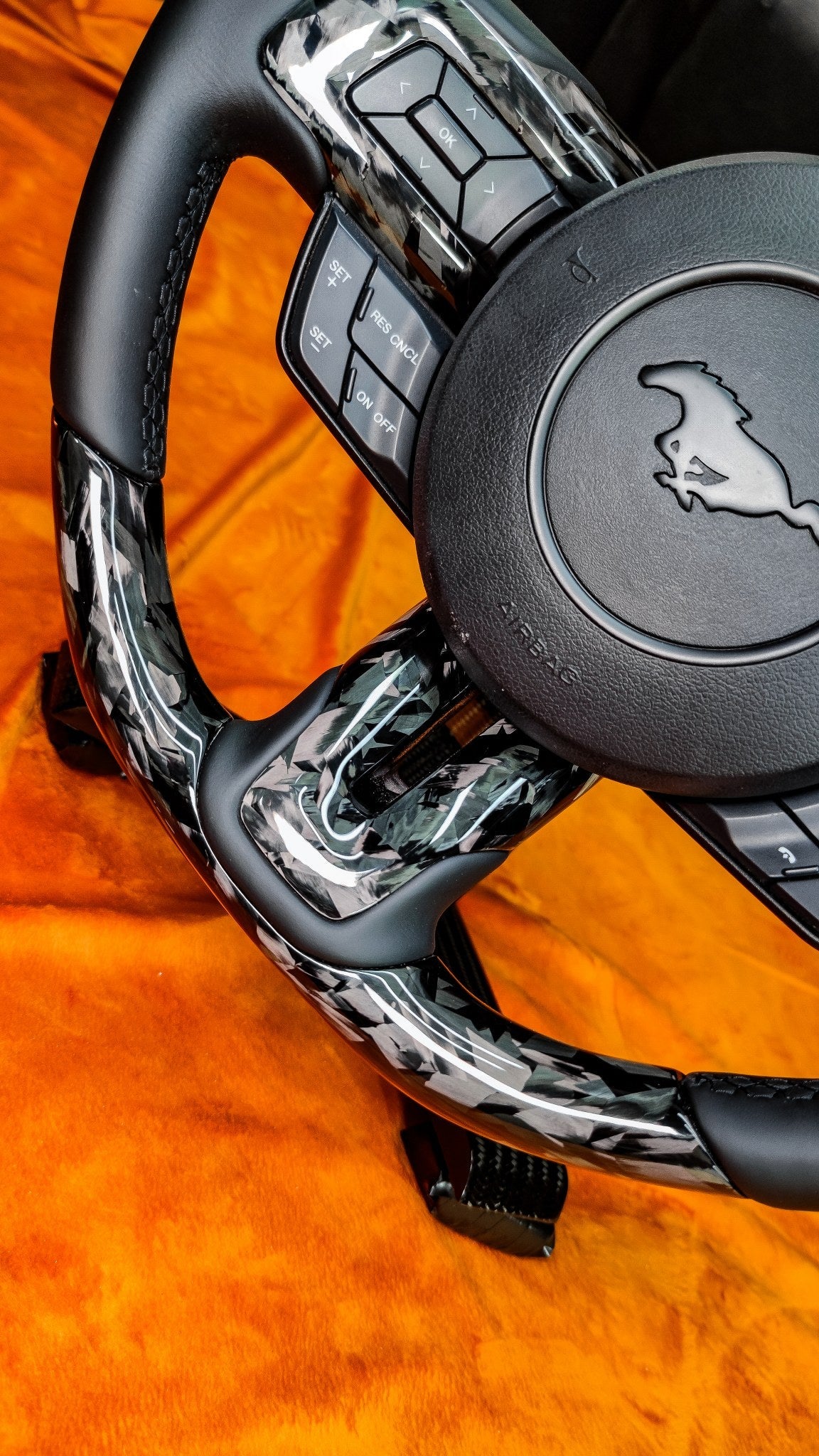 2015-2023 Mustang S550  Forged Carbon Fiber Steering Wheel
