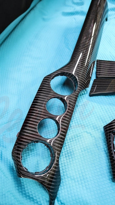 2015-2023 Mustang S550 Wide Twill Carbon Fiber Dashboard Trim - by ukiecarbon.com