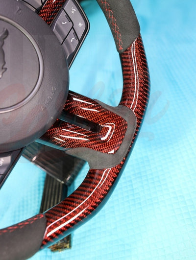 2015-2023 Mustang S550 Carbon Fiber Carbon Fiber Steering Wheel - by ukiecarbon.com