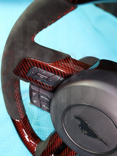 2015-2023 Mustang S550 Carbon Fiber Carbon Fiber Steering Wheel - by ukiecarbon.com