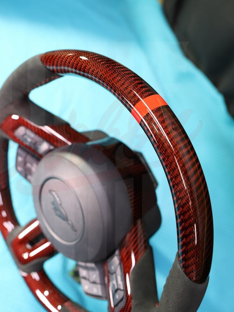 2015-2023 Mustang S550 Carbon Fiber Carbon Fiber Steering Wheel - by ukiecarbon.com