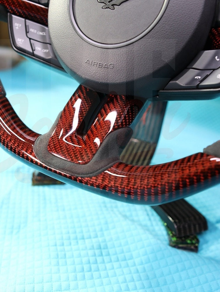 2015-2023 Mustang S550 Carbon Fiber Carbon Fiber Steering Wheel - by ukiecarbon.com