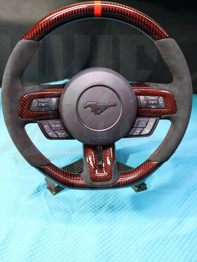 2015-2023 Mustang S550 Carbon Fiber Carbon Fiber Steering Wheel - by ukiecarbon.com