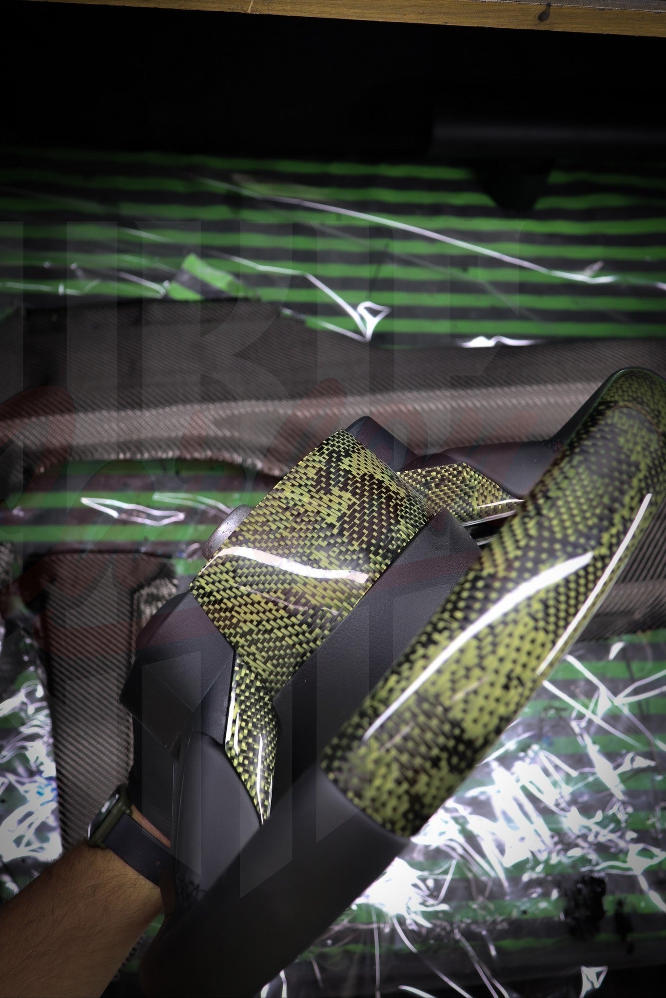 2015-2023 Mustang S550 Green Camo Carbon Fiber Steering Wheel