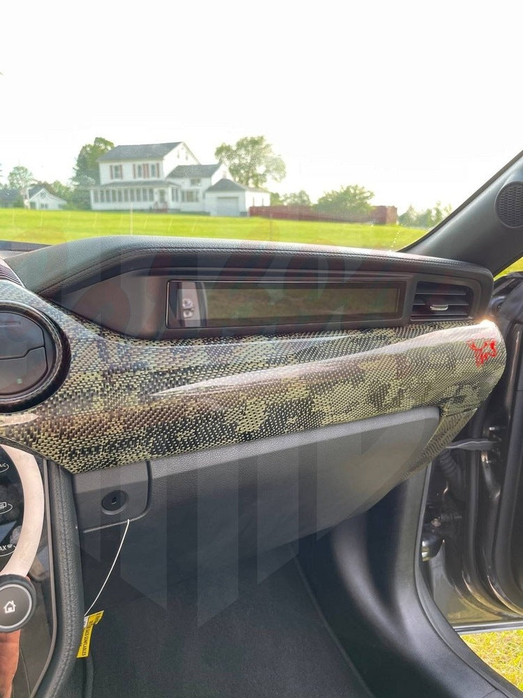 2015-2023 Mustang S550 Green Camo Carbon Fiber Interior Kit - by ukiecarbon.com