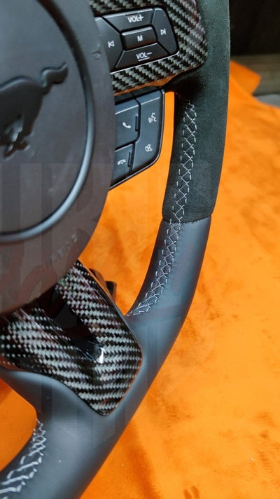 2015-2023 Mustang S550 Carbon Fiber Classic Style Steering Wheel - by ukiecarbon.com