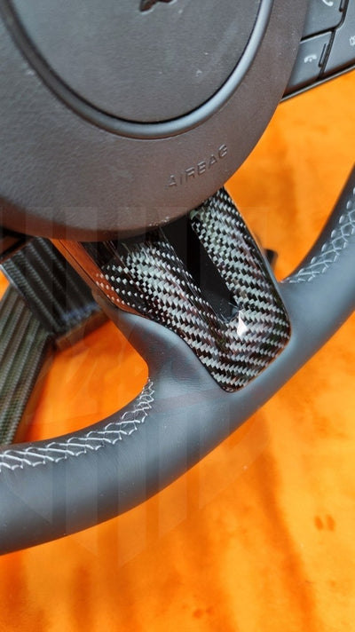 2015-2023 Mustang S550 Carbon Fiber Classic Style Steering Wheel - by ukiecarbon.com