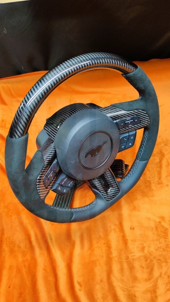 2015-2023 Mustang S550 Carbon Fiber Classic Style Steering Wheel - by ukiecarbon.com