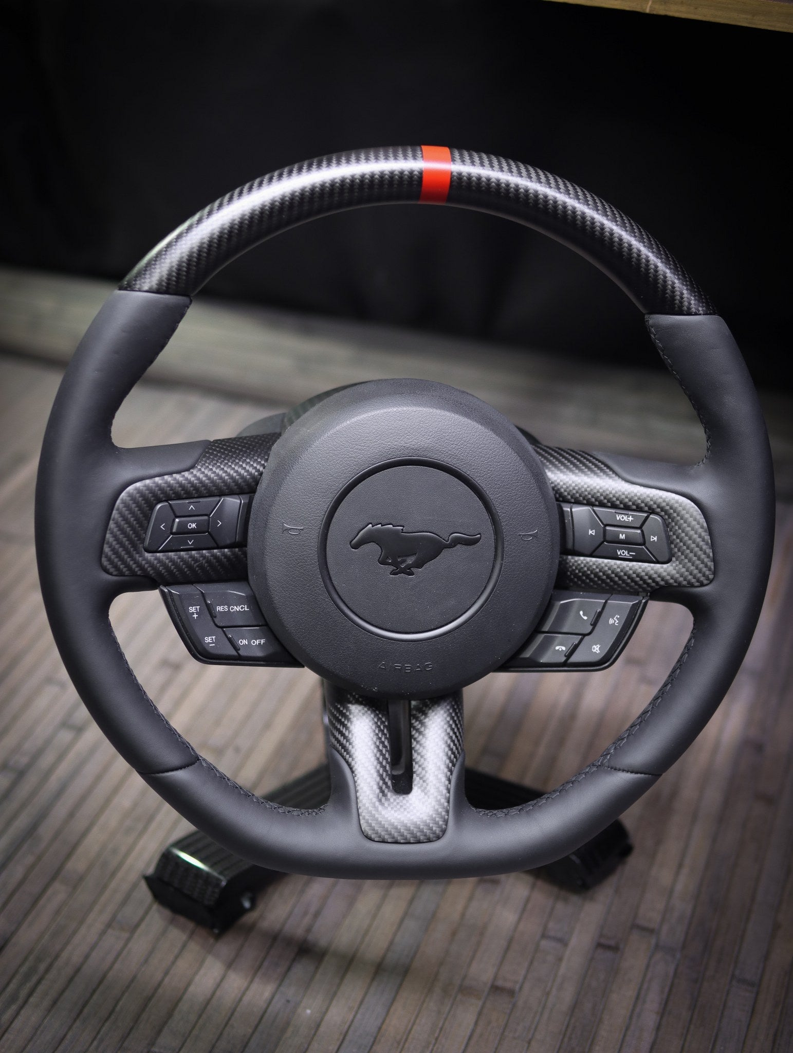 2015-2023 Mustang S550 Matte Carbon Fiber  Steering Wheel