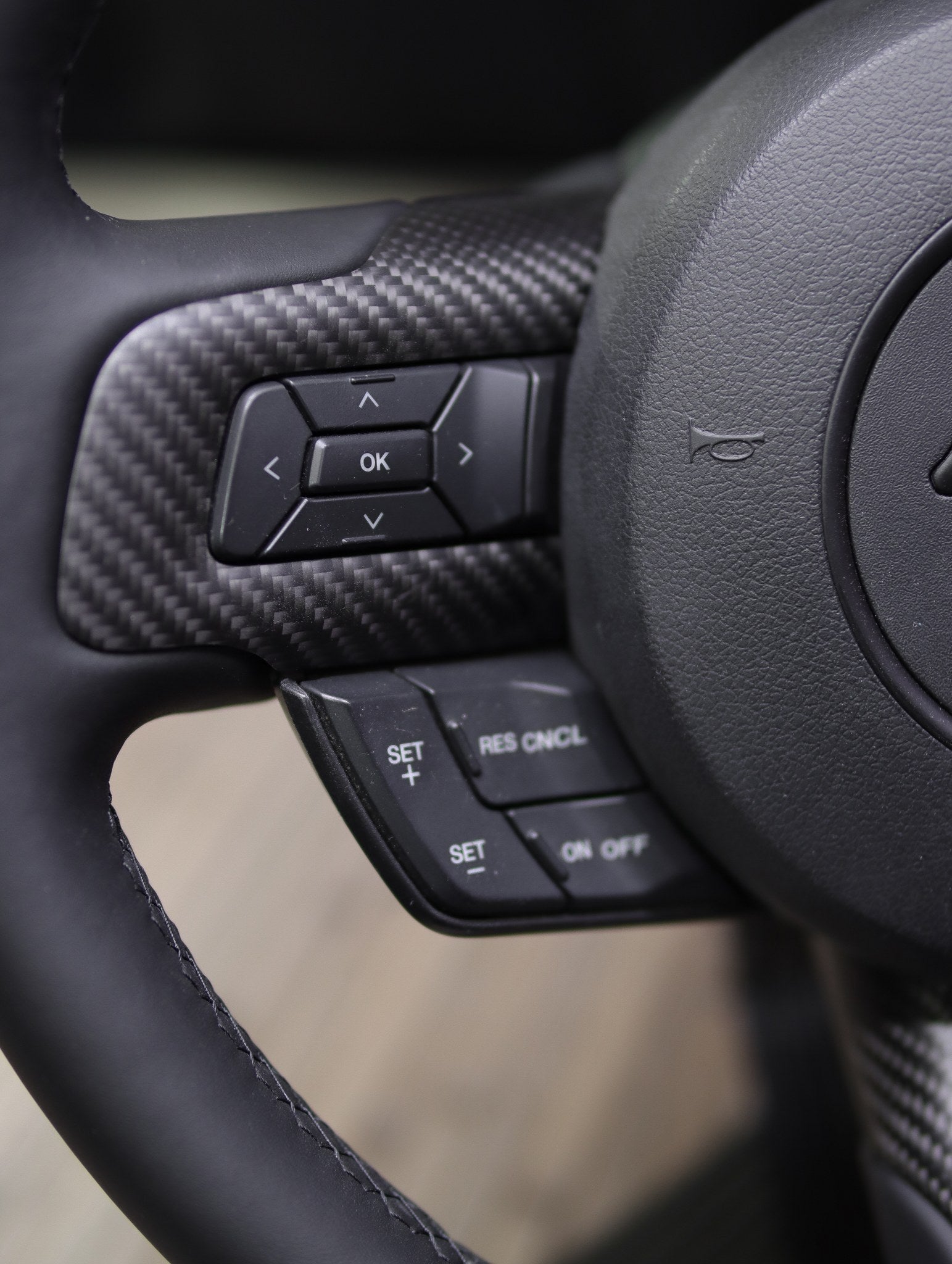 2015-2023 Mustang S550 Matte Carbon Fiber  Steering Wheel