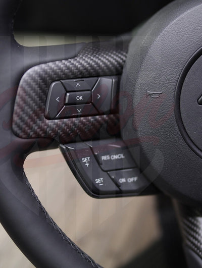2015-2023 Mustang S550 Matte Carbon Fiber Steering Wheel - by ukiecarbon.com