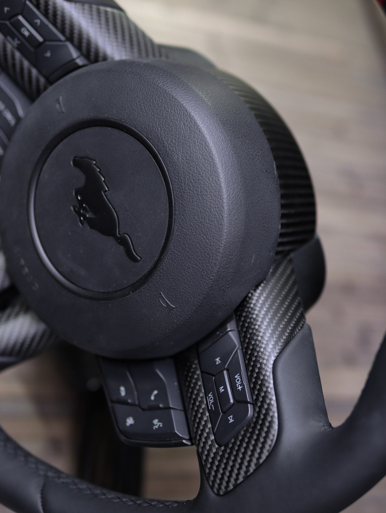 2015-2023 Mustang S550 Matte Carbon Fiber  Steering Wheel