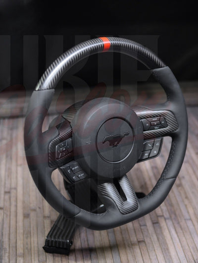 2015-2023 Mustang S550 Matte Carbon Fiber Steering Wheel - by ukiecarbon.com