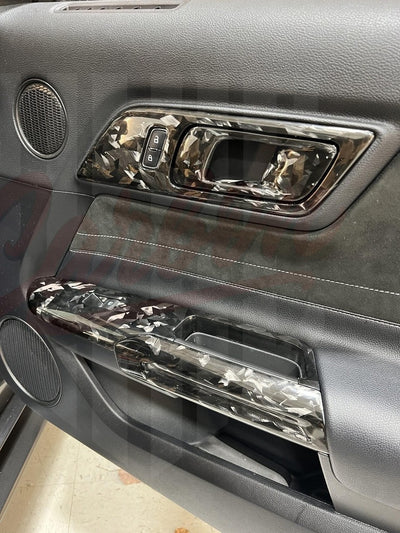2015-2023 Mustang S550 Forged Carbon Fiber Door Panel Trim - by ukiecarbon.com