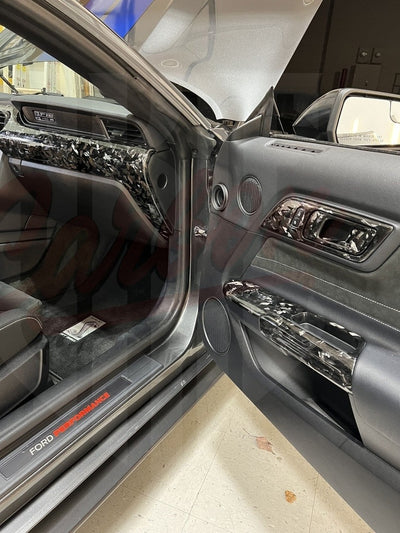 2015-2023 Mustang S550 Forged Carbon Fiber Door Panel Trim - by ukiecarbon.com